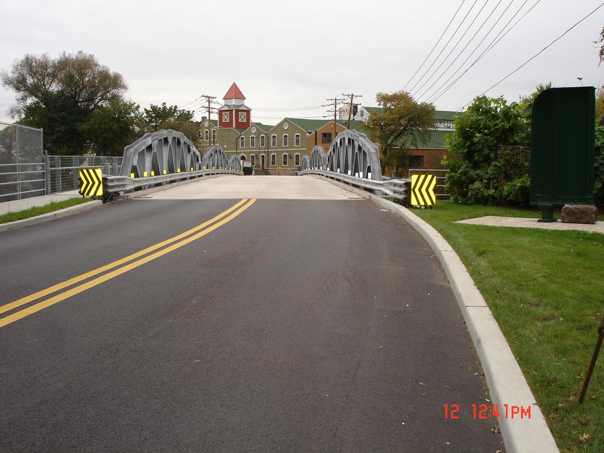 Completed bridge roadway